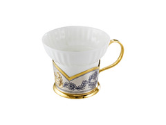 Серебряная чашка чайная «Астра» классическая 